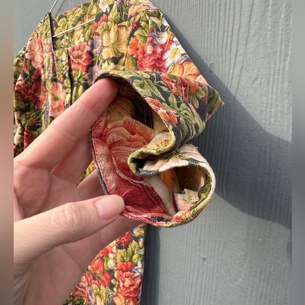 Gianna Rose 90s Floral Tapestry Utility Work Coat Size LG - Picture 11 of 16